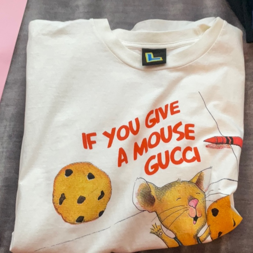 Never worn mega yacht tee if you give a mouse Gucci